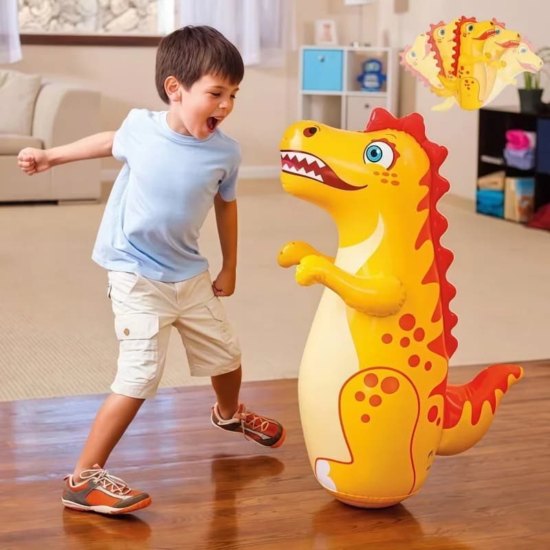Sacco da Boxe Gonfiabile a Forma di Dinosauro per Bambini, Attività da Spiaggia, Giocattolo per Feste in Famiglia