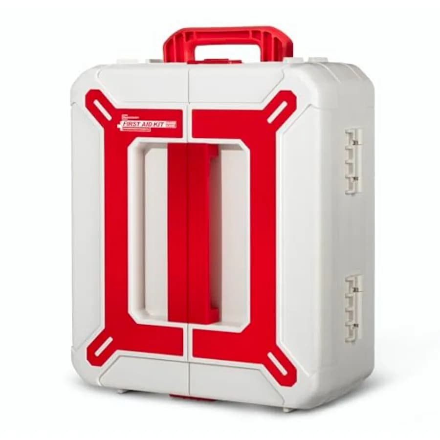 Grande Kit di Pronto Soccorso in Plastica da Parete per Aziende, Casa e Auto - 408 Pezzi di Forniture Mediche d'Emergenza, Nero