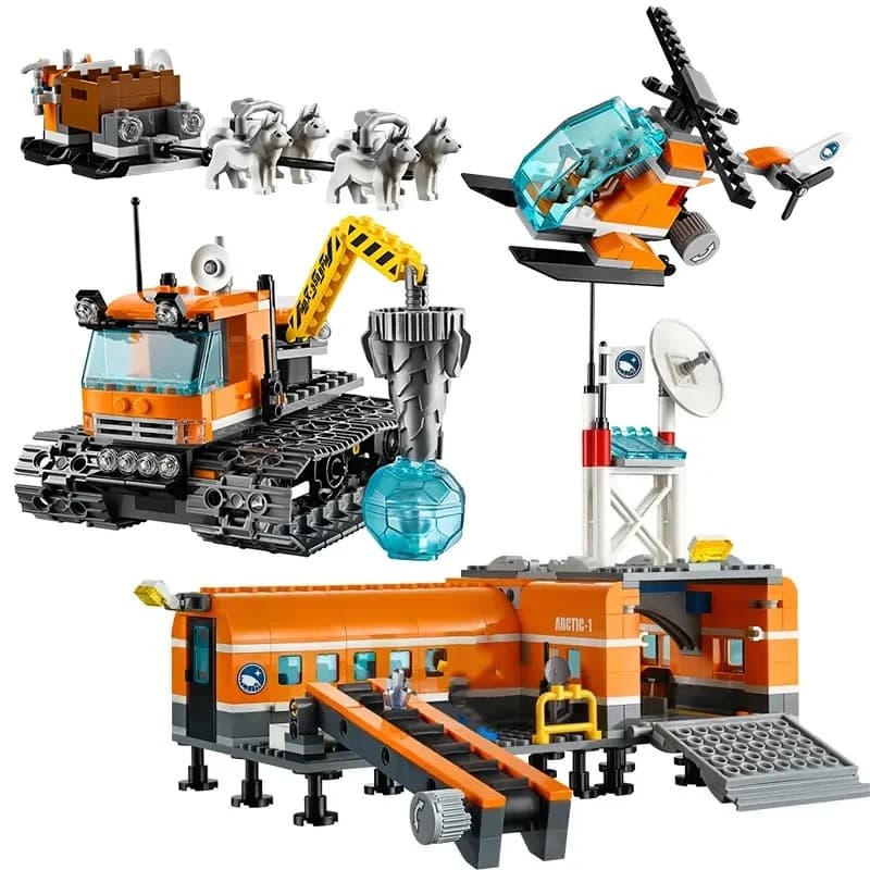Adatto per blocchi di costruzione della serie cittadina Avventura polare Campo base artico Orso polare MOC giocattoli Regali di Natale per bambini
