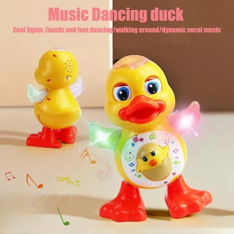 Giocattolo Elettrico Anatra Danzante Interattiva Musicale con Luci Lampeggianti Regalo Educativo per Bambini