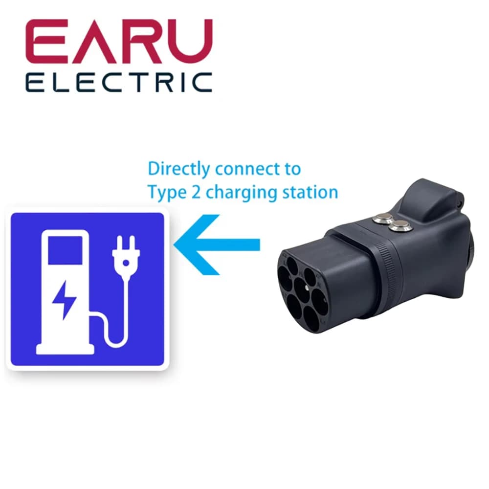 Con interruttore Nuovo portatile 220V Tipo 2 Spina maschio a presa Schuko Adattatore di ricarica EV per connettore EV caricabatterie EV