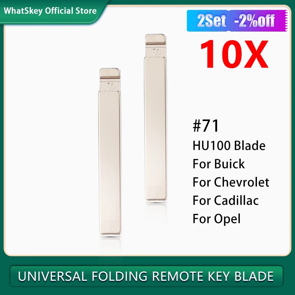 10 pz/lotto non tagliato chiave per auto Xhorse VVDI KD # 71 Lama HU100 per Chevrolet Cruze Camaro Equinox per lama Buick/GMC/Opel/Cadillac