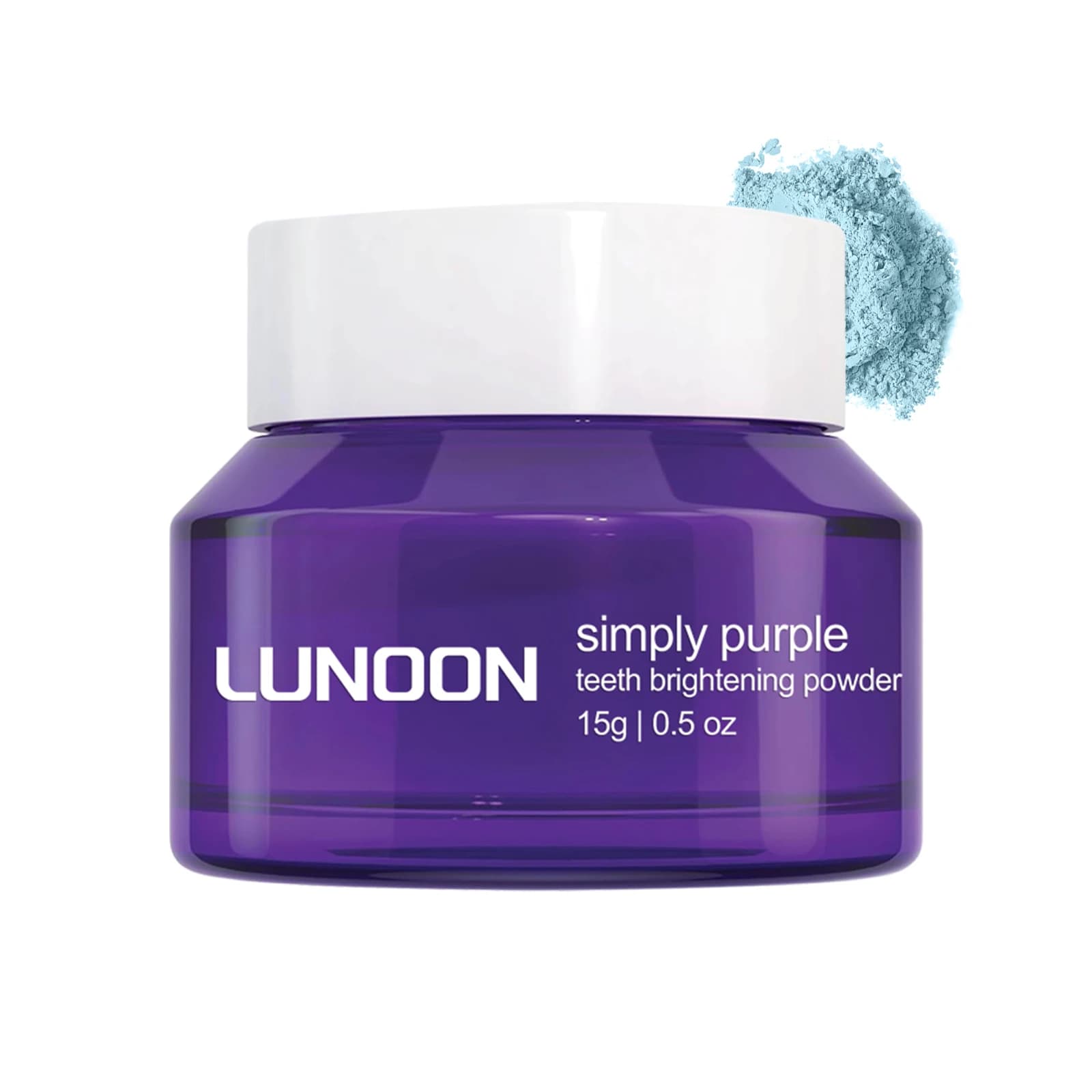 Polvere schiarente per denti viola 15g Smacchiatore sicuro per smalto per la freschezza della menta più brillante Booster per sbiancamento dei denti con xilitolo