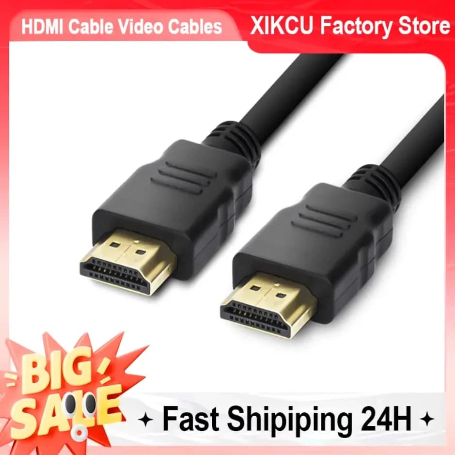 HDMI 1080p 3D HDMI Compatible Cable High Speed Compatible Cable Video Cables for TV HD BOX PS4 Computer Laptop Display Cable 1 m
