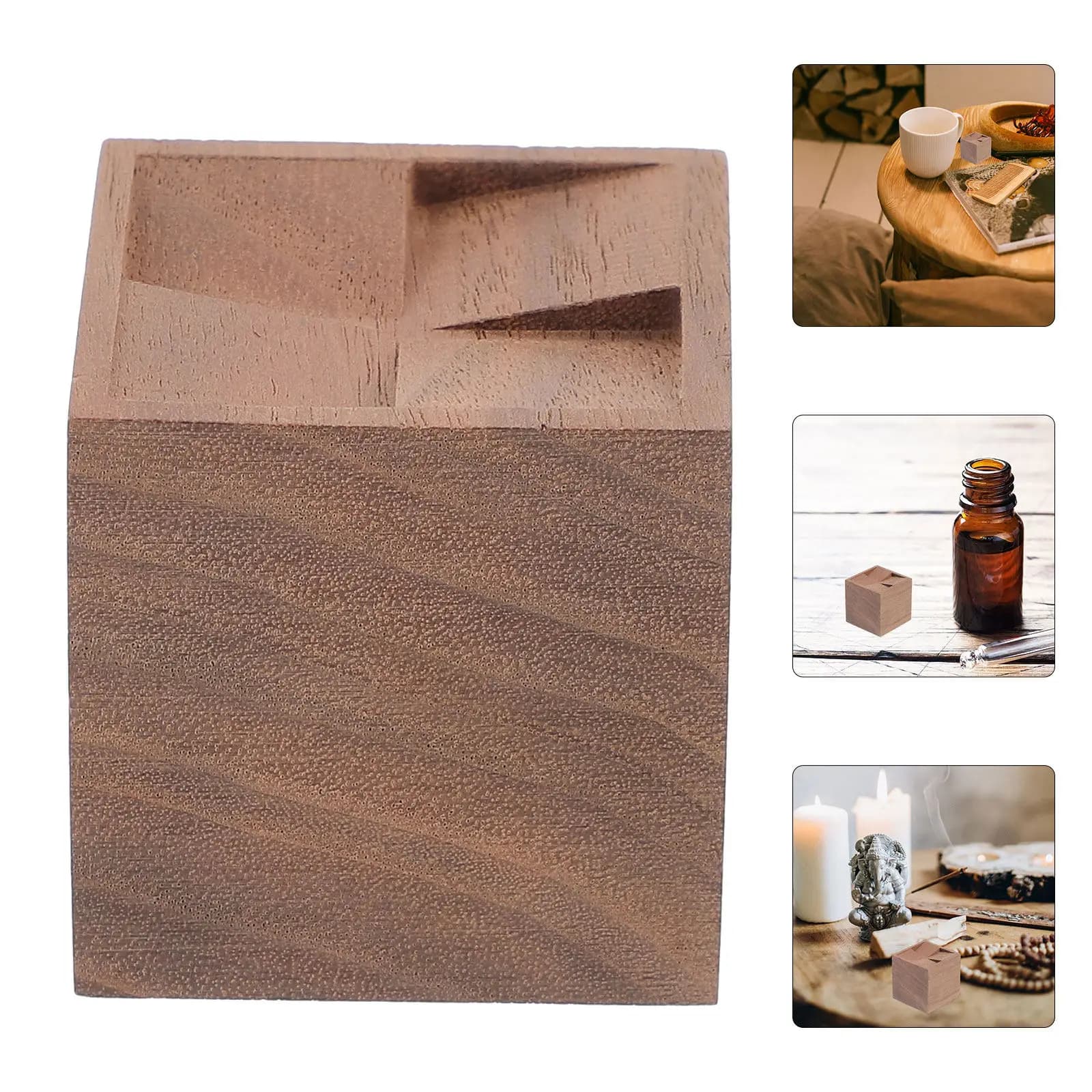 Diffusore di Aromi in Legno Naturale, Diffusore di Oli Essenziali per Auto, Casa, Ufficio, Sala Yoga, Decorazione da Scrivania