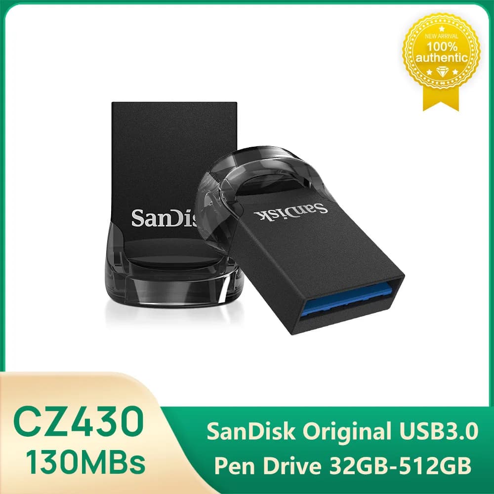 SanDisk Pendrive CZ430 USB3.0 Mini Flash Drive 130MB 128GB 64GB 32GB 16GB Pen Drive Memory Stick U Disco Per Laptop TV Auto PC