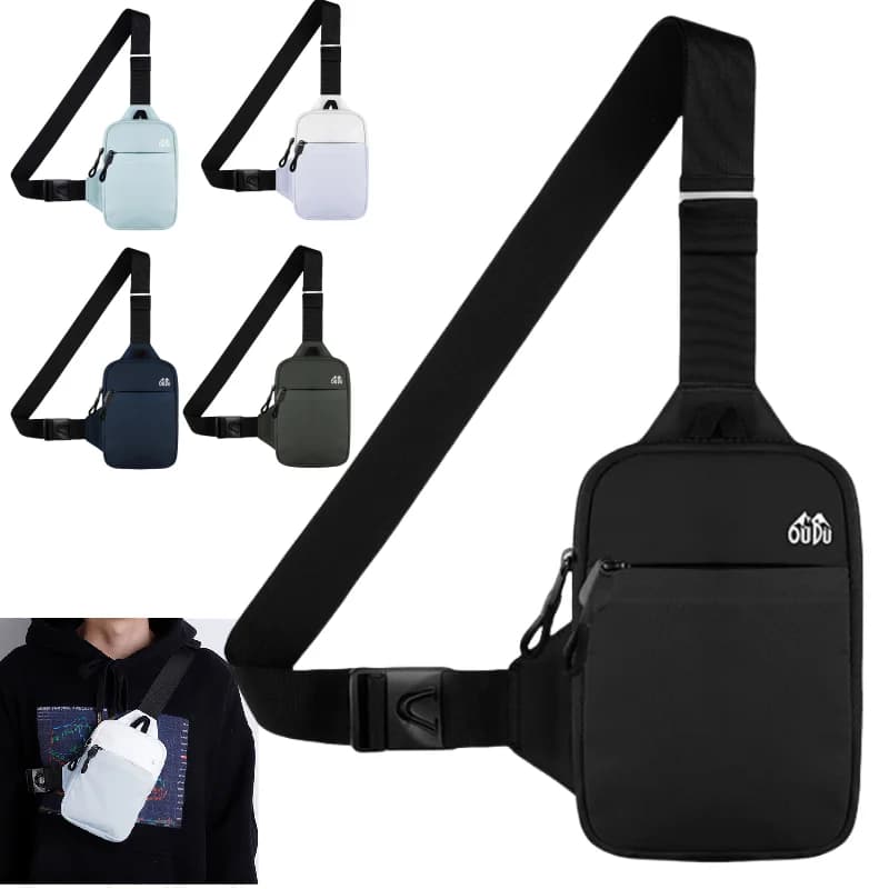 Men's Casual Nylon Waterproof Shoulder Bag For Outdoor Sports Running Bike Belt Bag Travel Bag For Big Capacity Phone