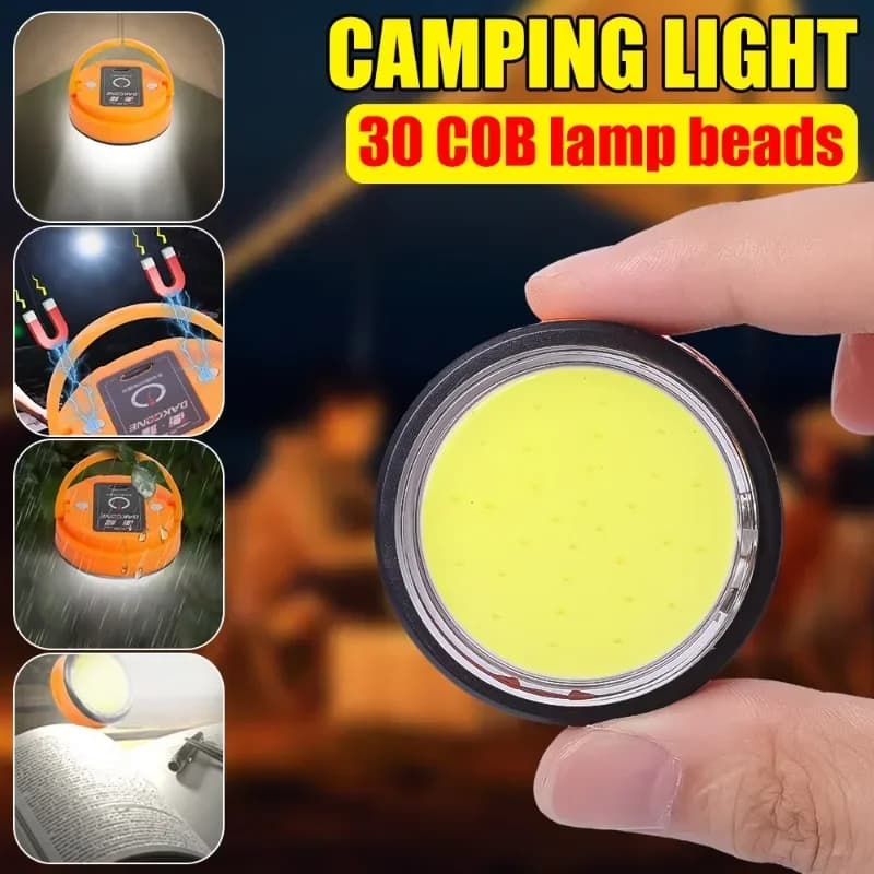Lanterna da campeggio a LED ricaricabile tramite USB 3 modalità di illuminazione Alimentata a batteria portatile con base magnetica per lanterna di emergenza esterna
