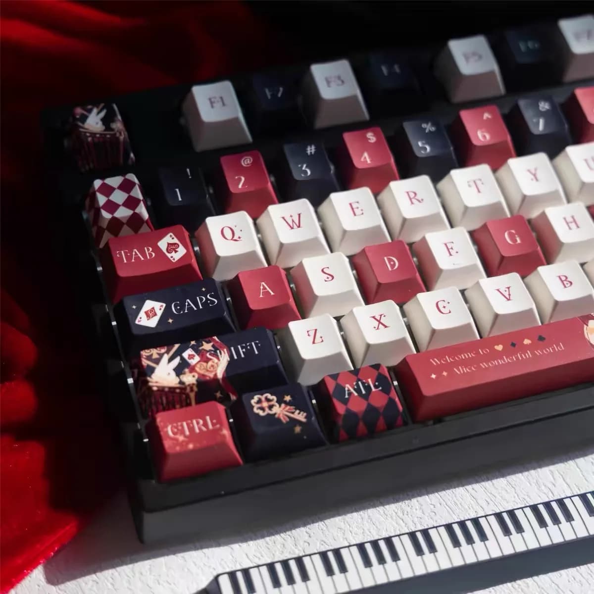 Retro Alice Keycap 138 keys Copritasti theme Cool PBT Copritasti Chreey Sublimation for MX Switches Mechanical Keyboard