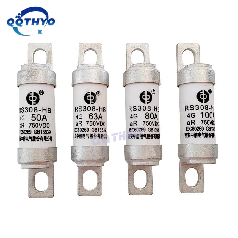 Fuse for electric vehicles RS308-HB 4G 10A 16A 20A 25A 32A 40A 50A 63A 100A aR 750VDC molten core