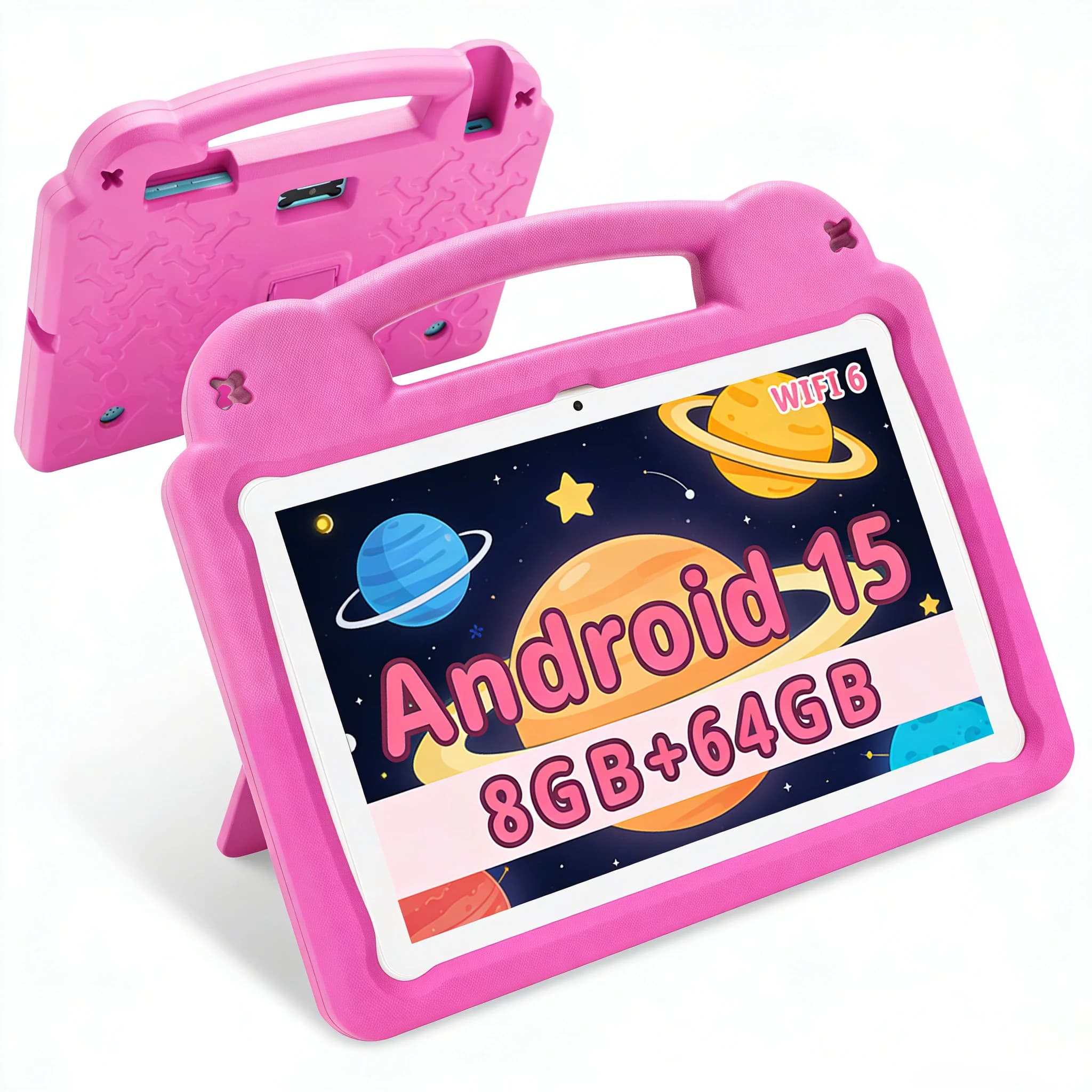 R16PRO Educational Tablet for Children 10.1" Android 15 4GB+4GB RAM 64GB WiFi 6 5000mAh Parental Control iWawa Non Removable EVA Case
