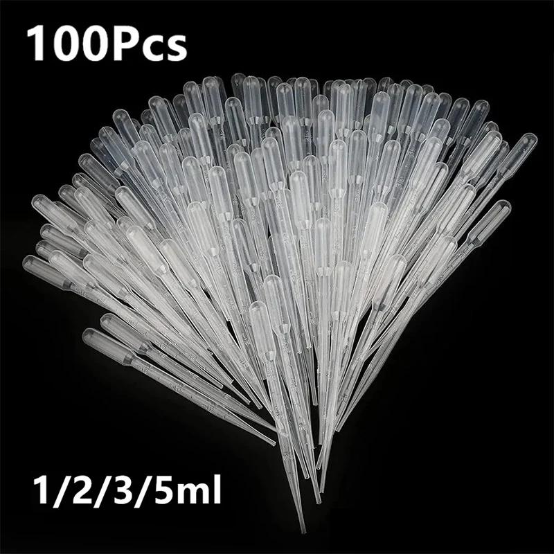 100 Pz/lotto Laboratory Pipette 1ml 2ml 3ml 5ml Freed Container Use And Disposable Plastic Bottle Counter Liquid Equipment Paglia Makeup Tools
