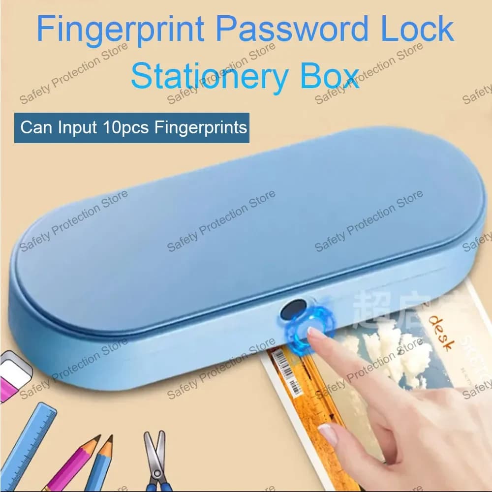 Scatola portaoggetti per impronte digitali Cassetta di sicurezza per impronte digitali Custodia per penne per studenti Scatola di protezione per la privacy segreta nascosta per la casa