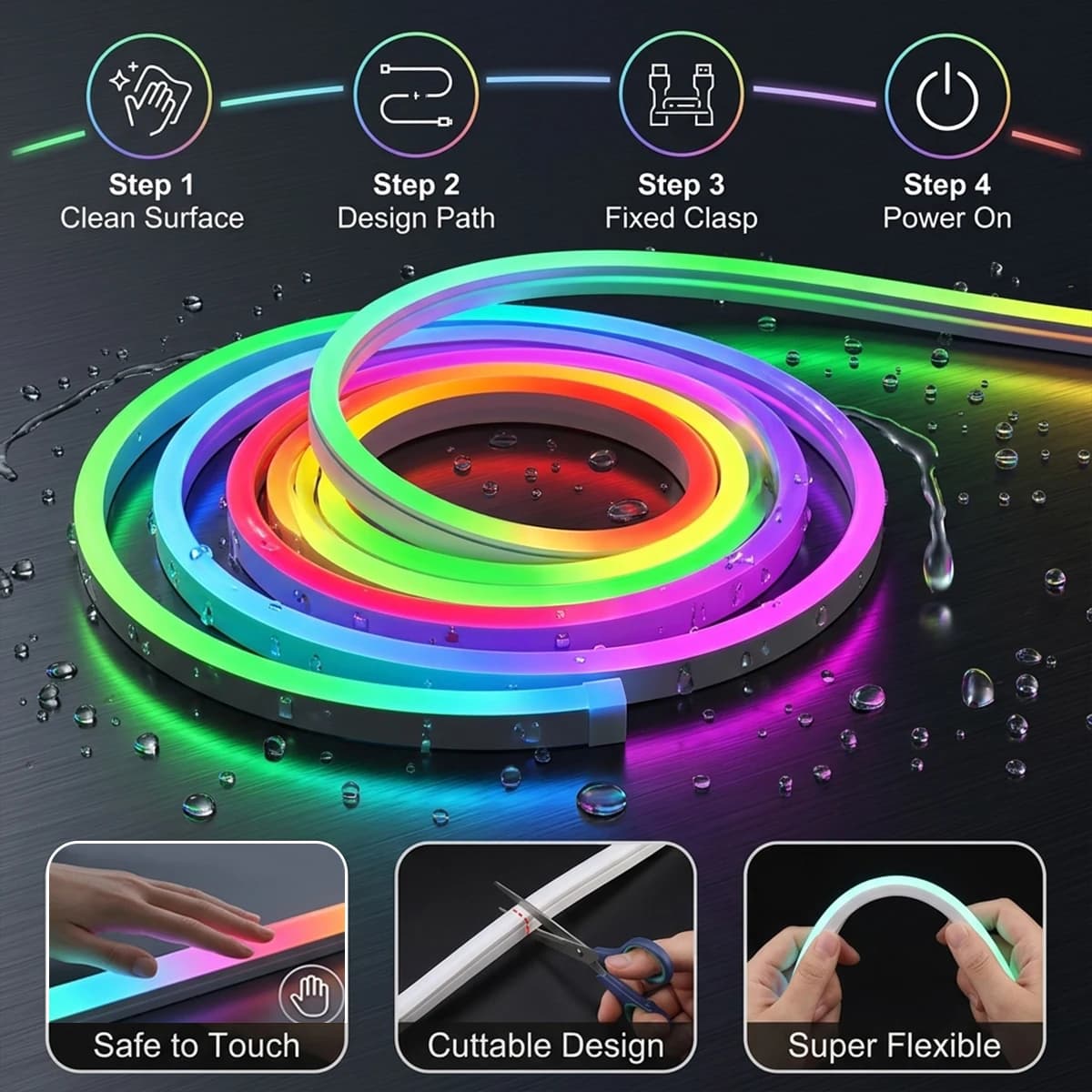 Luminous Tape Festoon WiFi Led Strip Light Waterproof RGB 5050 Neon Ribbon Led Strip With APP Alexa Remote Control for Bedroom