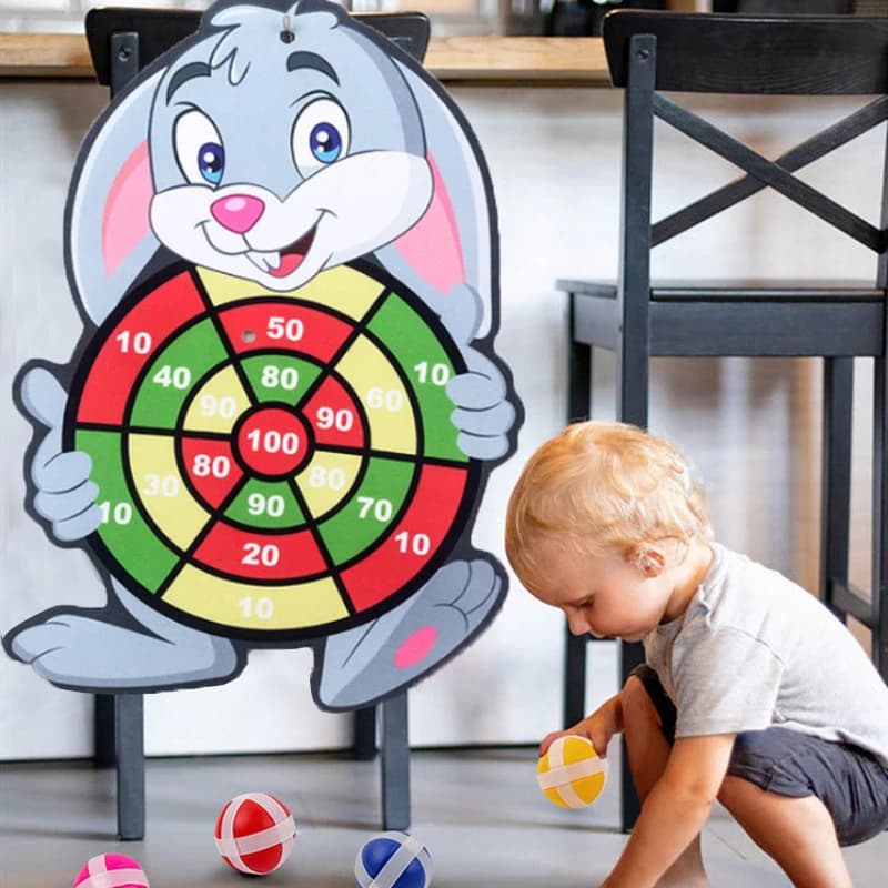 Montessori Dart Board Bersaglio Gioco sportivo Giocattoli per bambini da 4 a 6 anni Giocattolo da esterno Bambino Coperta Ragazze Palla appiccicosa Ragazzi Regalo