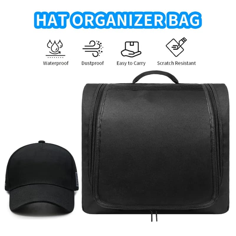 1 borsa porta cappelli da baseball, borsa porta cappelli antipolvere di grande capacità con maniglia, borsa portatile multistrato per riporre i cappelli da baseball
