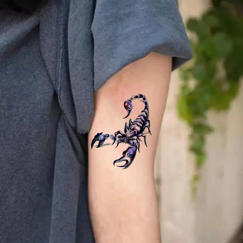 Adesivo per tatuaggi 3D Uomo Moda Cool Divertente Scorpion King Adesivo per tatuaggi temporanei impermeabili