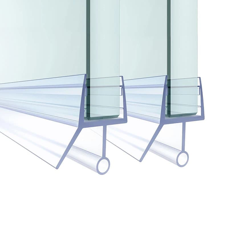 Striscia di tenuta per schermo doccia 6/8/10mm Guarnizione inferiore per porta del bagno 2 pezzi 50 cm Deflettore acqua senza telaio in PVC