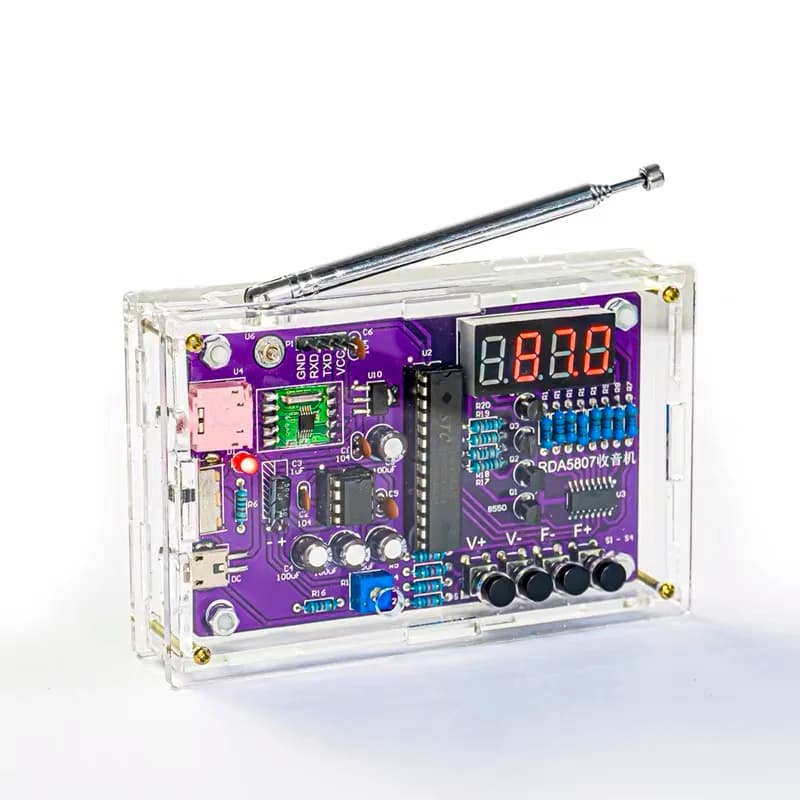 Electronic Radio FM Fai-da-Te 87-108MHz Frequency Adjustable Digital Display Welding Project Practice RDA5807S