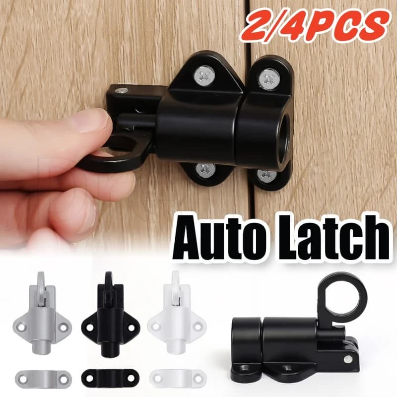 4 pezzi in lega di alluminio chiusure a chiusura automatica cancello finestra anello di sicurezza anello di trazione molla rimbalzo porta bullone antifurto serratura automatica