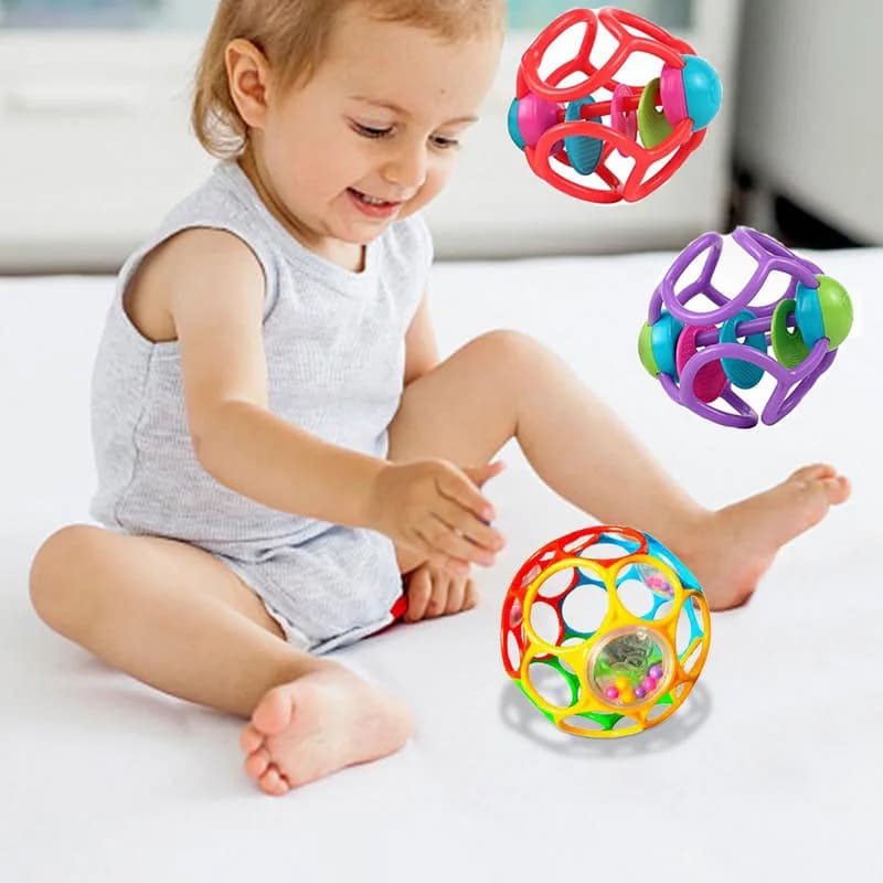 Baby sonagli Soft Hand Bell Grasping Hole Ball Game neonato massaggiagengive Toys Baby sviluppo sensoriale giocattolo cattura giocattoli per bambini