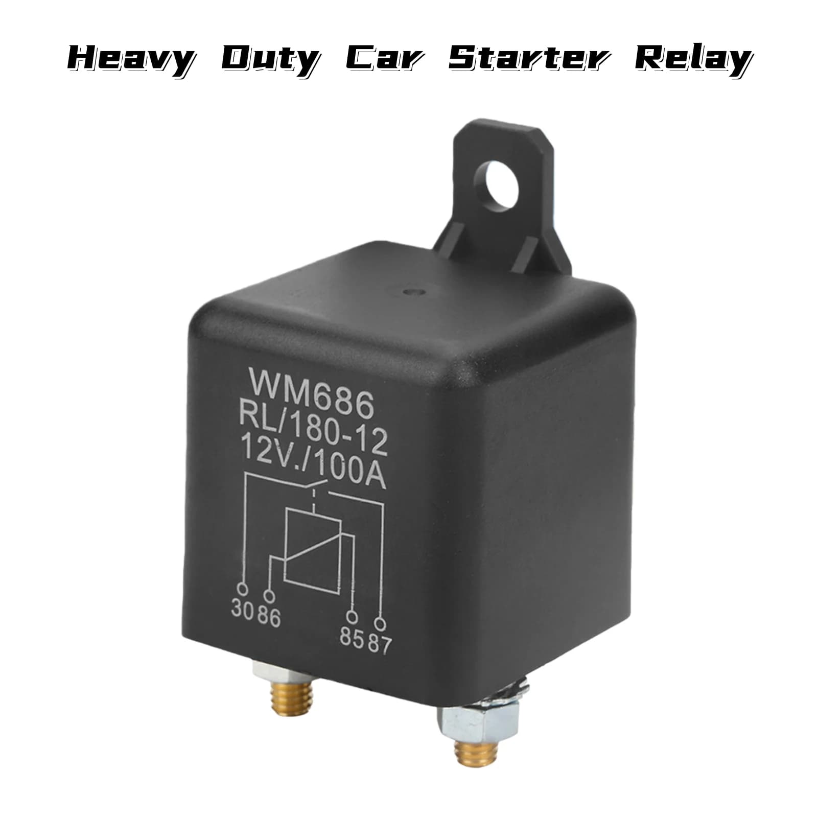 WM686 100A Relè di avviamento per auto resistente normalmente aperto per il controllo della batteria ON/OFF RL/180 DC 12V Relè per auto Relè di controllo della batteria per auto