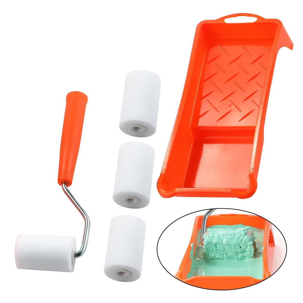 2 Inch Small Paint Roller High Density Foam Paint Roller Coating Paint Tray for mural painting tools Easy to replace