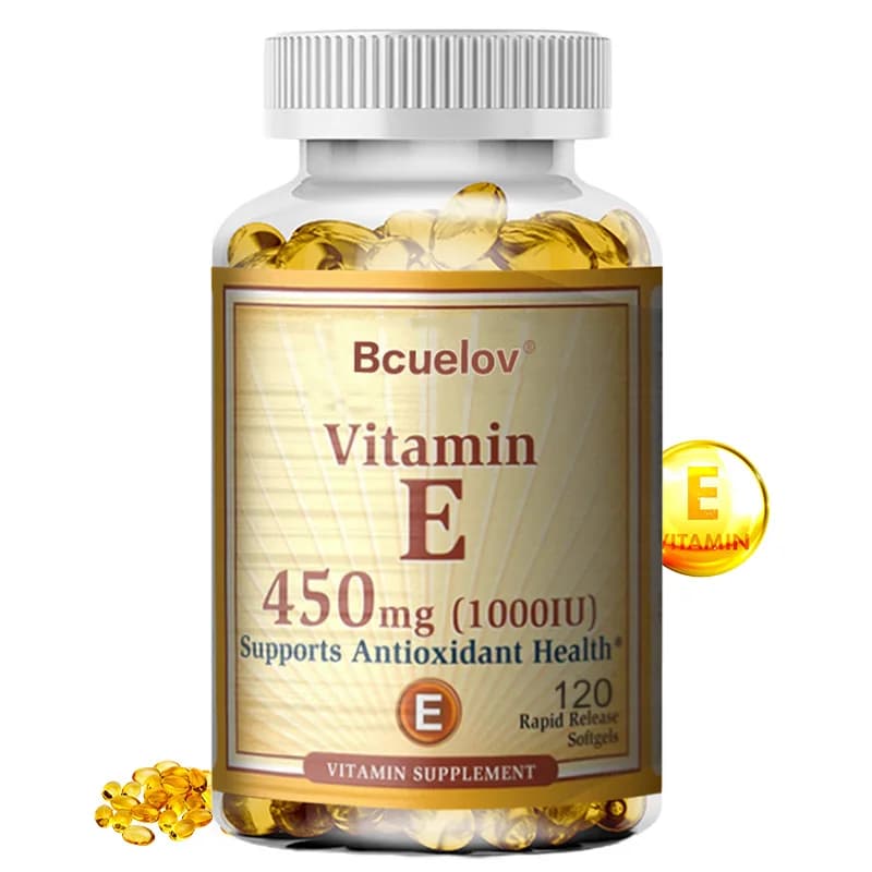 Capsule di integratore di vitamina E - 1000 UI - Favorisano la salute della pelle, dell'immunità e del cuore, favoriscono la circolazione sanguigna, senza glutine