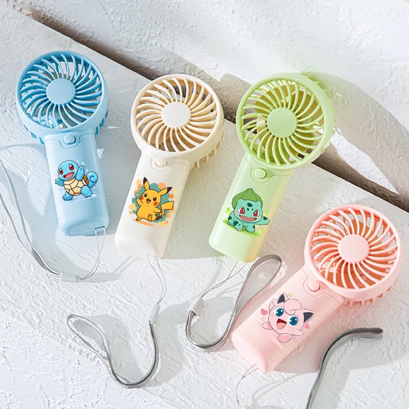 Ventilatore Portatile Mini Cartoon Pokémon per Uomini e Donne, Ventilatore Rinfrescante Pikachu Anime alla Moda, Elegante Ventilatore Portatile