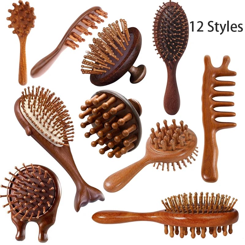 12 styles brush for massage circular tooth airbag brush hair brush for brush wood to smooth districate hair comb accessories for barber