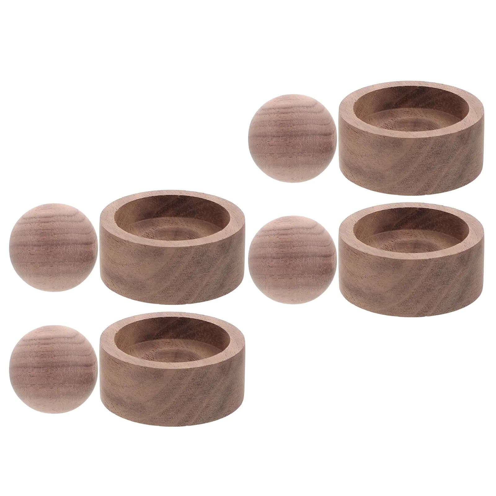Set di 4 Diffusori di Oli Essenziali in Legno di Noce, Diffusore Aromaterapico Rotondo per Camera da Letto, Soggiorno, Ufficio e Auto, Portatile