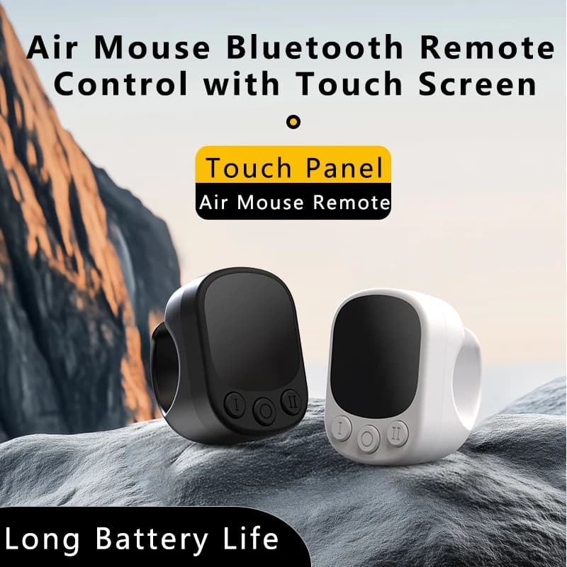 Remote control with mouse ring with touchpad, clicker device for smart automatic screen, continuous clicker, remote control with S sliding ring
