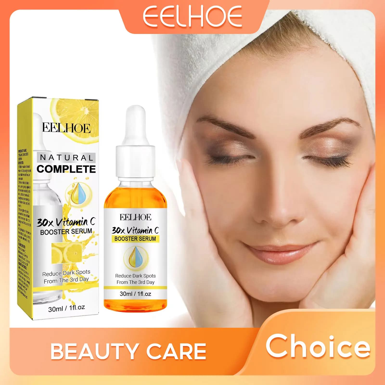 EELHOE vitamina C essenza facciale idratante pelle schiarente macchie scure lentiggini rimozione rughe ridurre i pori siero viso bellezza