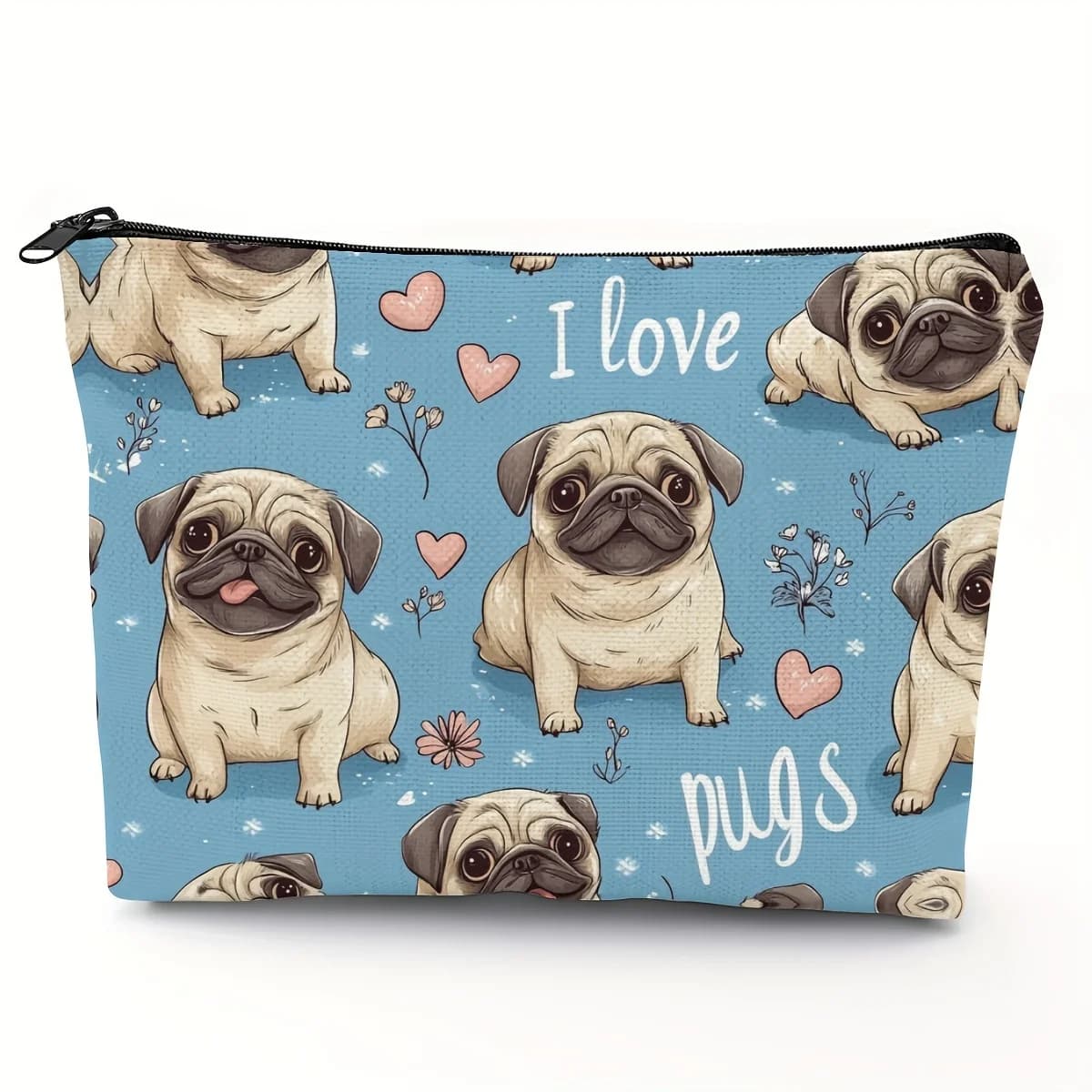 A Pug Makeup Bag - Nice multifunctional bag with zipper for woman, bag to store jewelry, small bag to store perfect travel hinge jewelry