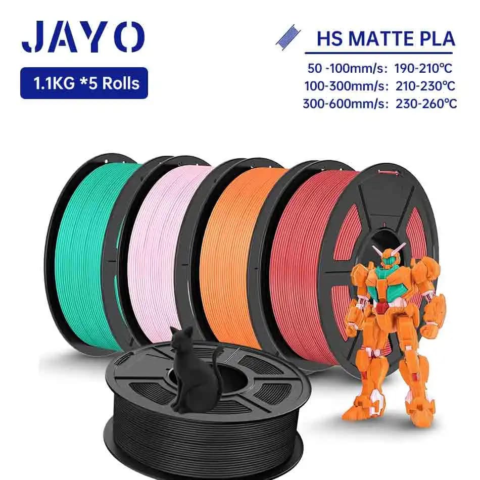 JAYO PLA Classic 3D Filament 1.75mm High Speed Opa PLA Printer 3D Filament Neatarily Ferito 3D Printer Materials 5 Rolls/set