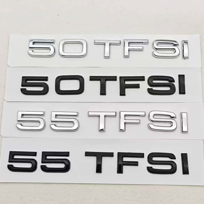 3D ABS Auto Lette Logo 50 TFSI 55 TFSI Distintivo Baule Posteriore Decalcomanie Per Audi A7 A8 Q7 Q8 RS7 RS8 SQ7 SQ8 S7 S8 Accessori