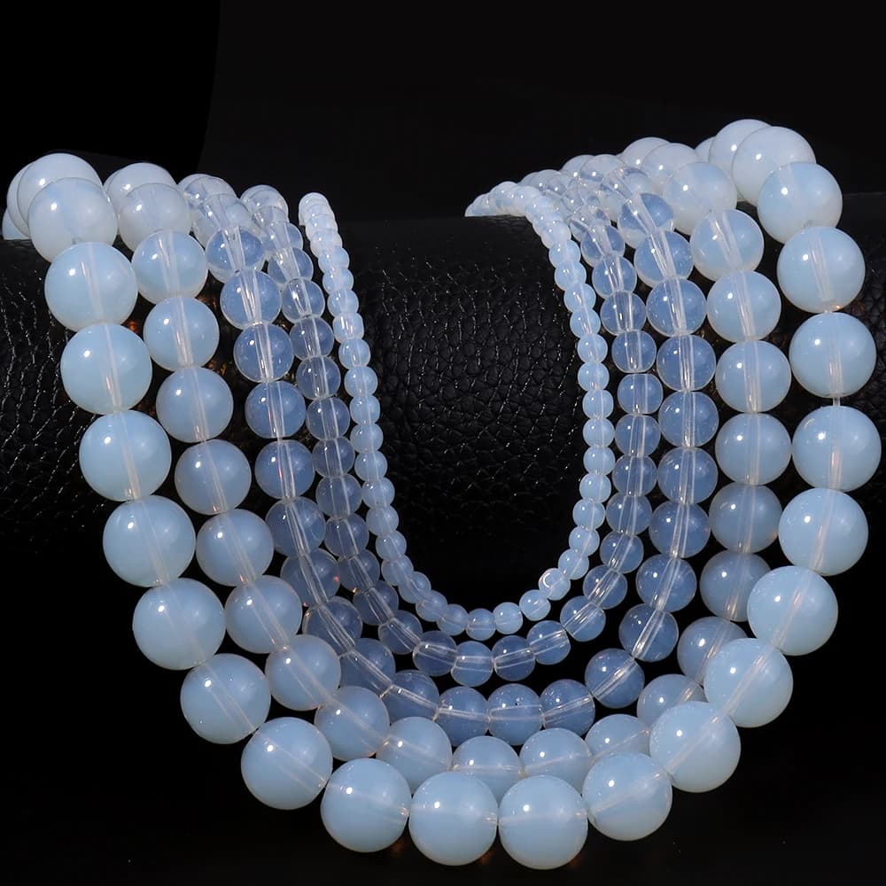 33-100pcs/lot 4/6/8/10/12mm Glass Beads Eggshell Color Loose Spacer Beads For Jewelry Making DIY Bracelets Necklace Accessories