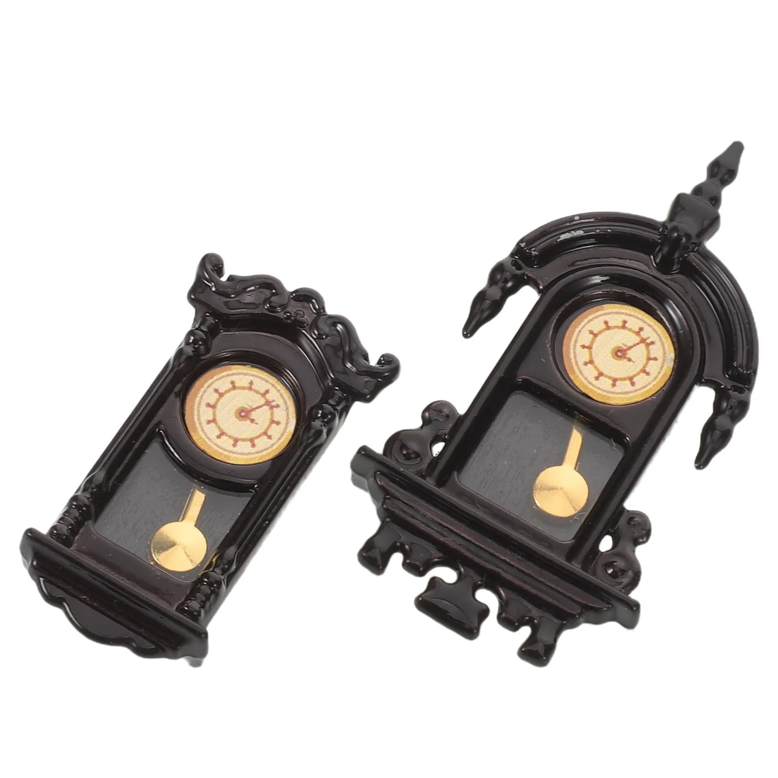 2 Pezzi Orologio da Parete Vintage in Miniatura, Orologio Decorativo Retrò per Casa delle Bambole, Soggiorno, Camera da Letto, Piccolo Pendolo in Stile Mini