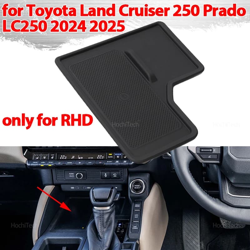 Per Toyota Land Cruiser 250 Prado LC250 2024 2025 Nuovo Caricatore Senza Fili Per Auto Pad antiscivolo Ricarica Veloce Caricatore Senza Fili Zerbino RHD