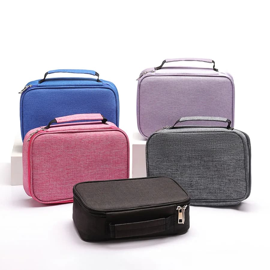 Borsa portaoggetti per matite colorate di grande capacità con 72 fori, custodia per cancelleria nera rossa, per materiale scolastico per studenti