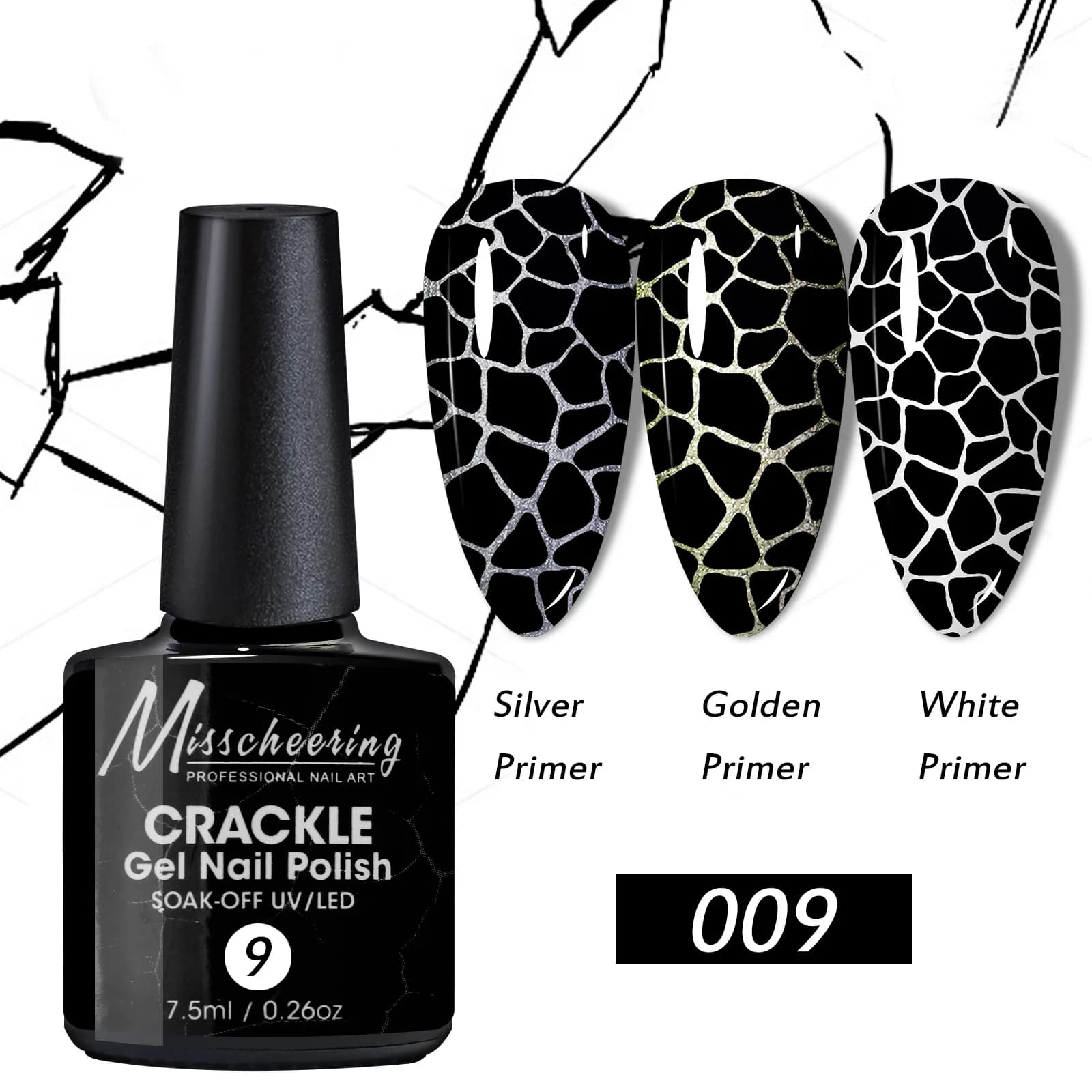 7.5ml Crackle Gel Nail Polish Hybrid Vernis Semi-Permanent Nail Paint Uv Led for Manicure Art Fin nails