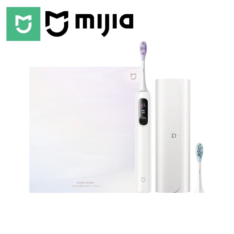 Spazzolino Elettrico Oscillante MIJIA Pro con Custodia da Viaggio, Batteria da 180 Giorni, Display Intelligente, Impermeabile IPX8 con Due Testine