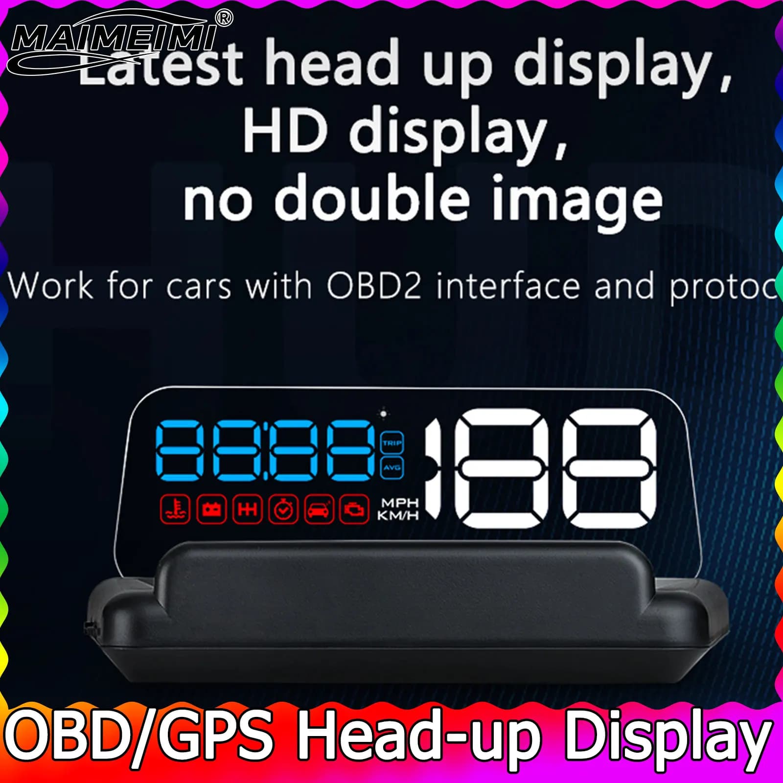 C500 OBD2 Head Up Display Parabrezza Tachimetro per auto Accessori per proiettori T900 GPS HUD per tutte le velocità dell'auto KM/H MPH Personalizzato