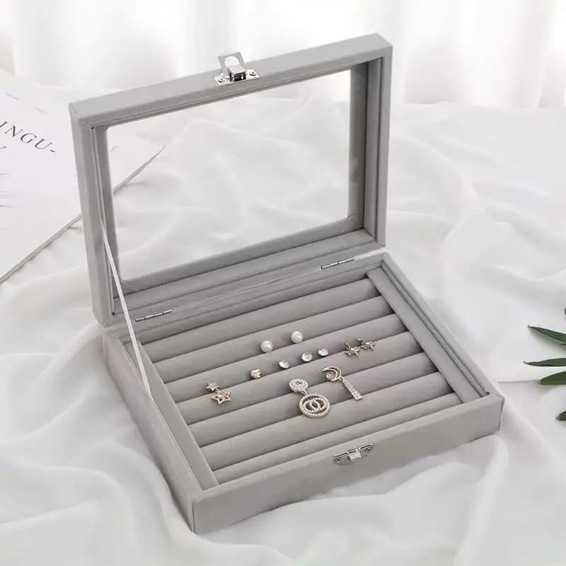 Scatola portaoggetti per gioielli 1PC Scatola per esposizione di gioielli per la casa all'ingrosso con organizzatore di gioielli con anello per collana coperto