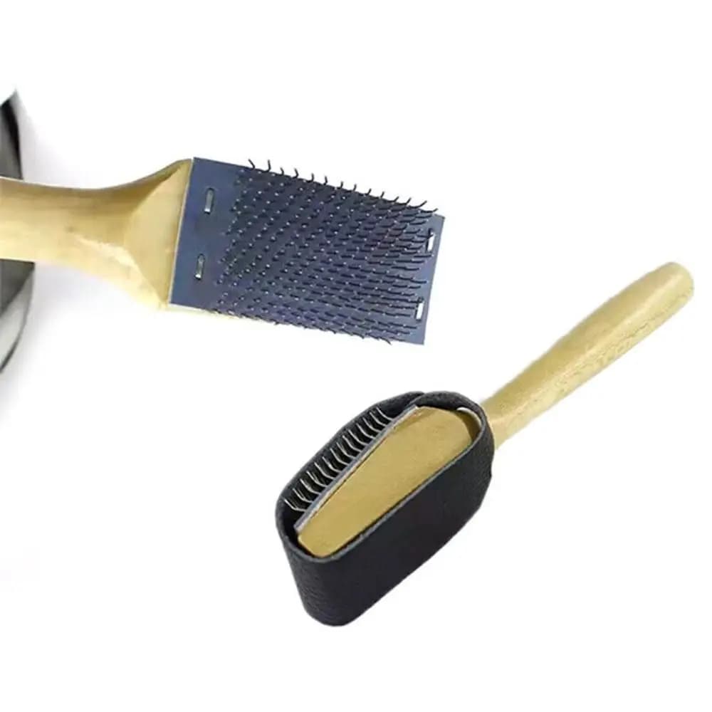 Metal Wire Shoe Brush with Suede Leather Sole Wood Detergents For Ballet Shoes Brush For Cleaning Dance Supplies
