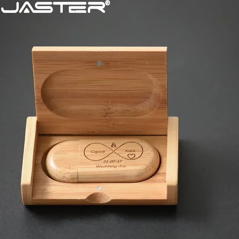 Chiavetta USB 2.0 in Confezione Regalo per Matrimonio, Penna USB con Logo Personalizzato Gratuito, Memoria Fotografica Reale 64GB/32GB/16GB