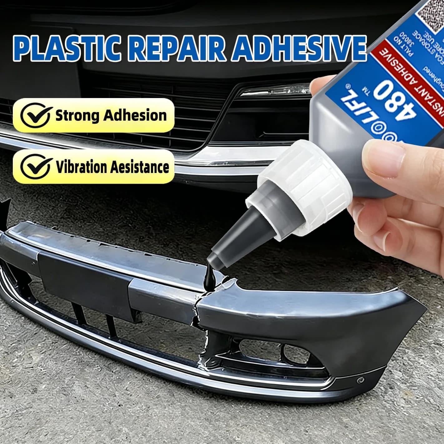 LOOLIFL480 20g Cyanoacrylate Adhesive High Temp Resistant Impact Resistant Bond Plastic Metal Rubber For Auto Body Bumper Repair