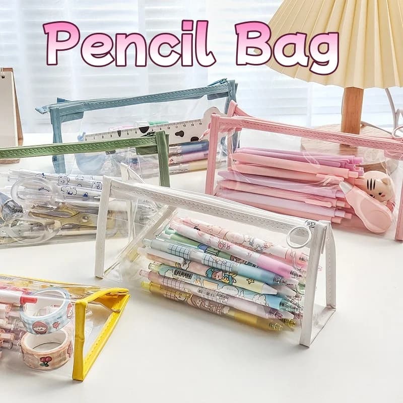 Astuccio Trasparente Grande per Matite, Organizer per Esami e Scuola, Borsa Portaoggetti di Grande Capacità per Scuole Elementari e Superiori