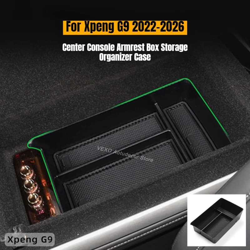 Organizer per Console Centrale Auto Xpeng G9 2022-2026, Contenitore Portaoggetti per Bracciolo, Organizzatore per Veicoli Elettrici