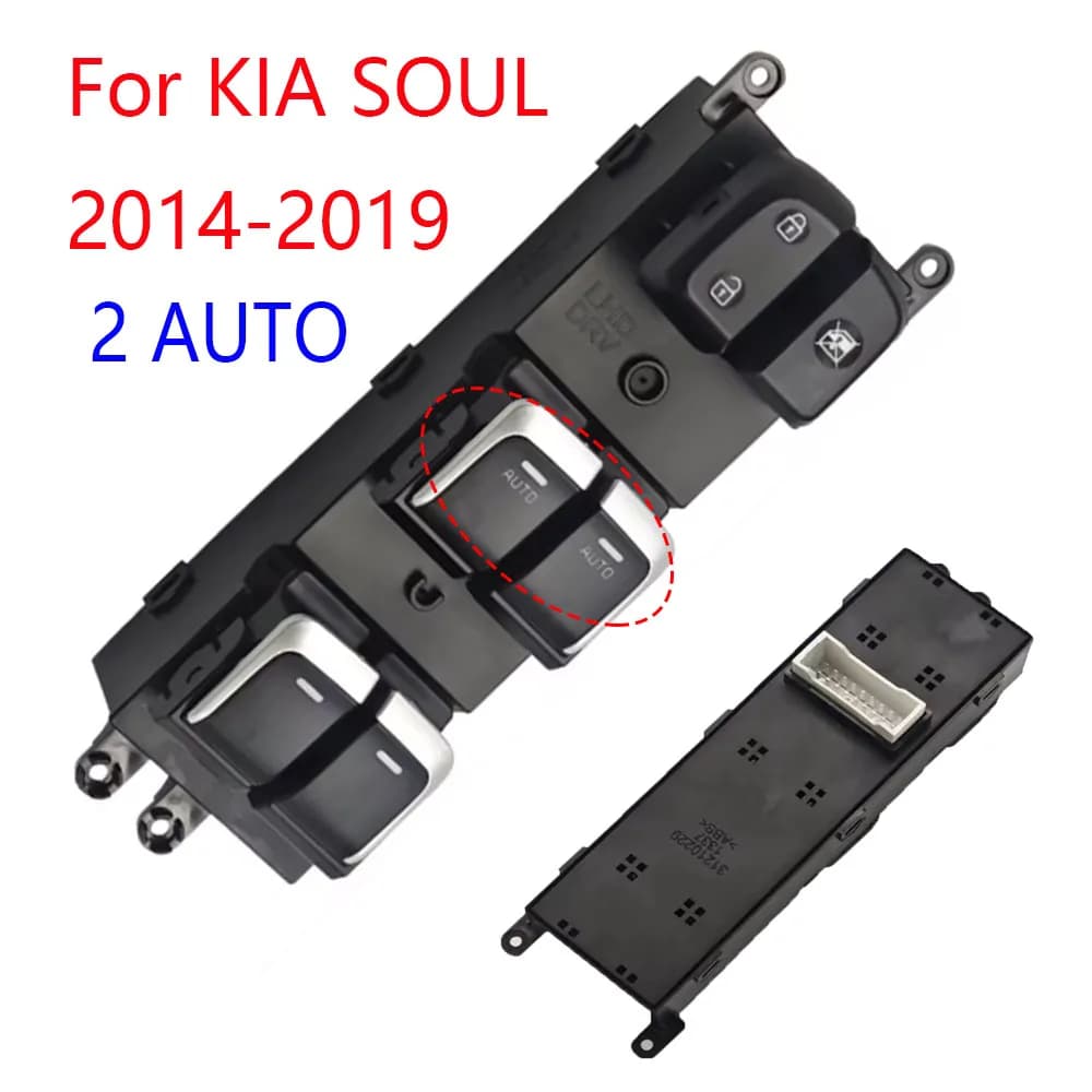 2 AUTO Finestra di Potere Interruttore di Controllo Chroem per KIA SOUL 2014-2019 Anteriore Sinistro Sollevatore di Vetro Interruttore di Pulsante Regolatore Accessori Auto